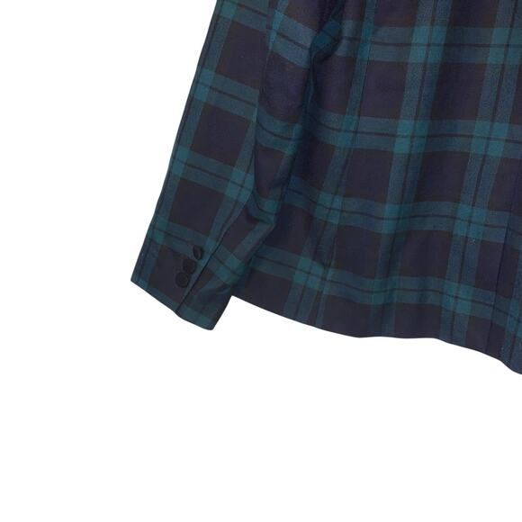 Talbots Blazer Jacket Women's 14 P Plaid Velvet Trim One Button Lined - Picture 5 of 7